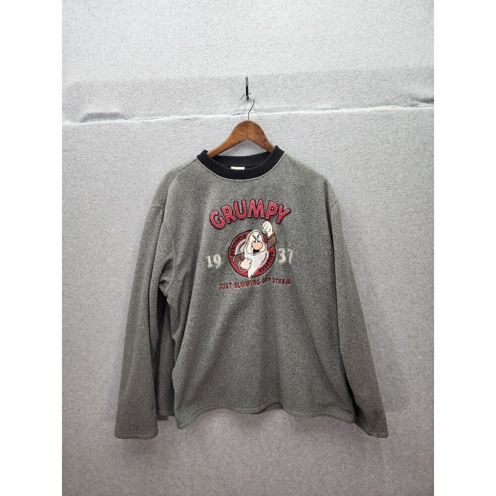 Vintage Disney Store Exclusive Grumpy 1937 Gray Crewneck Sweatshirt Size L 100%